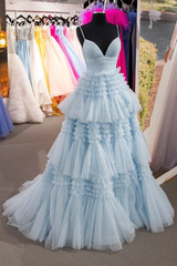 Cheap 2024 Prom Dresses Sequin Tulle V Neck Ruffles Formal Dresses Long