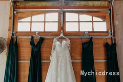 Cheap Emerald Green Velvet Bridesmaid Dresses 2024 Long Wedding Guest Dress
