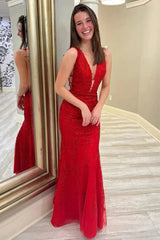 Cheap 2024 Long Black Lace Prom Dresses V Neck Backless Mermaid Formal Dresses