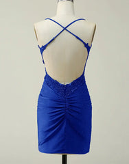 Cheap Short Tighted 2024 Homecoming Dresses Royal Blue with Beaded