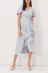 Sexy V-neck short sleeved chiffon plus size mother of the bride dress