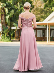 Lace Top V-neck Floor-length Dress with Jacket Dusty Rose