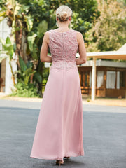 Sleeveless Lace Appliqued Dress with Jacket Dusty Rose