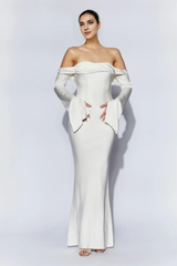 Weitese Formal Wear Dresses Off Shoulder Cowl Neck Maxi Dress White Wedding Dress Prom Dress Shops