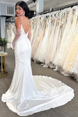 Cowl Neck Open Back Mermaid Wedding Dress Elegant Bridal Gown TN401