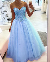Crystal Beaded Quinceanera Dresses Sweetheart Tulle Ball Gown