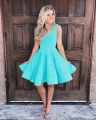 Cute V Neck Ruffles Homecoming Dresses Short Mini Prom Dresses Ball Gowns