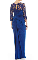 Lace Chiffon 3/4 Sleeves Mother of the Brides Dress
