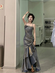 Classy Sheath Sweetheart Sleeveless Satin Burgundy Long Prom Dresses SD2399