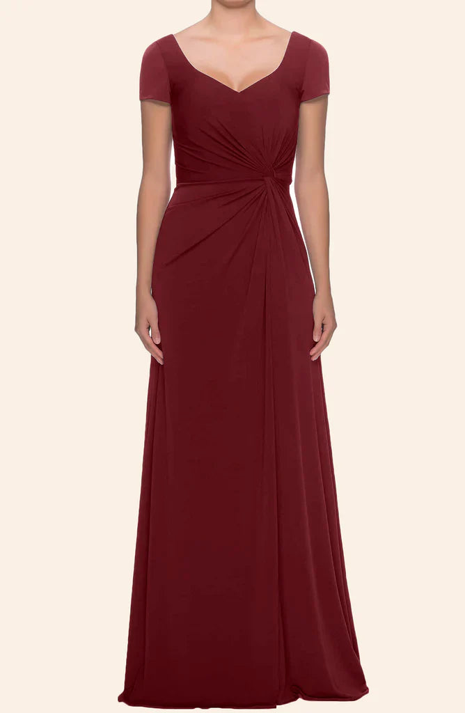 Sleeves V Neck Formal Mother of the Brides Dress