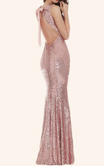 Mermaid Sequin Long Bridesmaid Dress Prom Dress