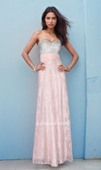 Full Length Sweetheart Open Back Lace Gown