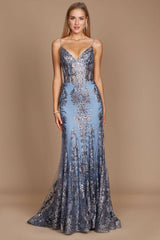 Fitted Corset Long Formal Prom Dress