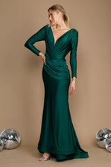 Long Sleeve Formal Fitted Evening Dress
