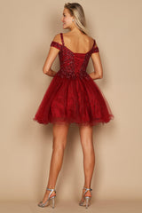 Short Sparkle Off Shoulder Prom Dress