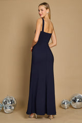 Long Formal Square Neckline Evening Dress