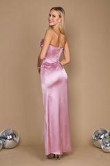 Draped Corset Cowl Long Prom Dress