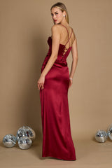 Draped Corset Cowl Long Prom Dress