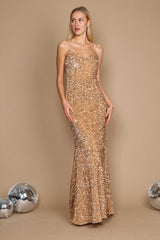 Long Full Sequins Formal Prom Dress