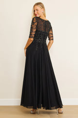 Long Sleeve Chiffon Formal Evening Dress