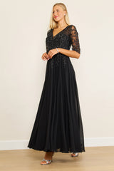 Long Sleeve Chiffon Formal Evening Dress