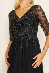 Long Sleeve Chiffon Formal Evening Dress