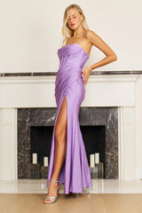 Long Corset Back Fitted Black Prom Dress