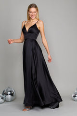 Long Spaghetti Strap Prom Formal Gown