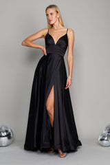 Long Spaghetti Strap Prom Formal Gown