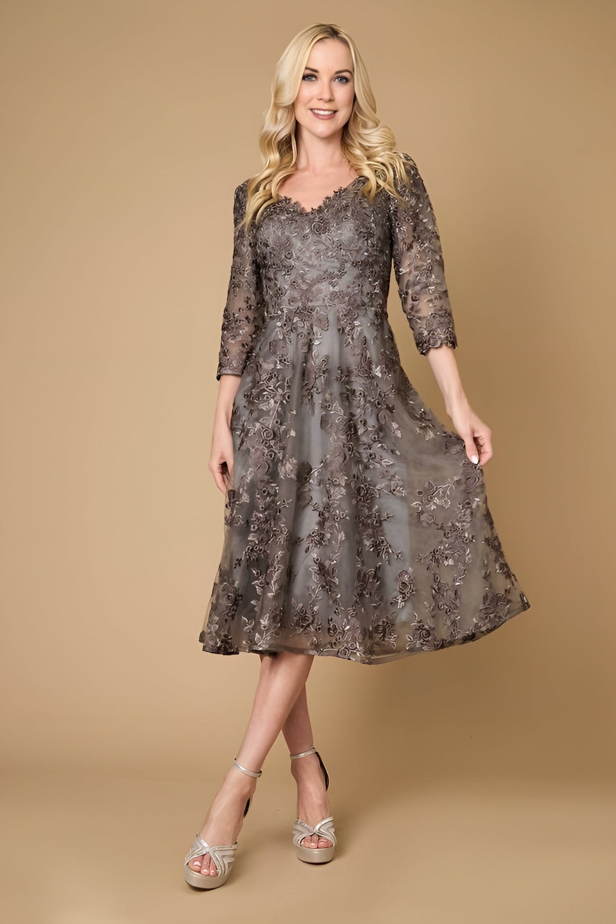 Short Cocktail Lace Mother of the Bride Dress