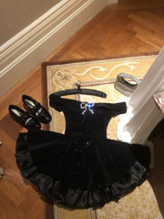 Sexy Ball Gown Off The Shoulder Black Velvet Short Formal 8th Grade Homecoming Dresses Summer Middle School Hoco Dress 6th Grade Graduation Outfits DH1882