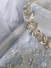 Modest A Line Jewel Neck Light Sky Blue Tulle Formal 8th Grade Homecoming Dress High School Short 18th Birthday Outfits Graduation Dress Hoco Dresses DH2199