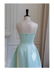 Simple A Line Spaghetti Straps Satin Formal Homecoming Dress Middle School 20th Birthday Outfits Graduation Dress Cocktail Dresses DH2183