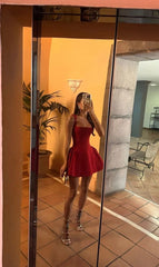 Pretty A line Square Burgundy Formal Homecoming Dresses Short 21st Birthday Outfits Graduation Dress Mini Cocktail Dresses DH2275