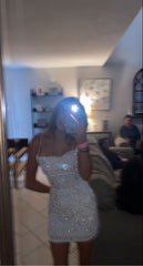 Pretty Sheath Spaghetti Straps White Sequin Formal Homecoming Dresses Short 21st Birthday Outfits Graduation Dress Mini Cocktail Dresses DH2282