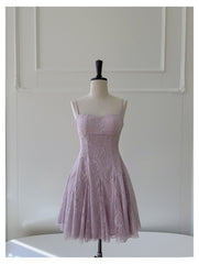 Pretty A Line Spaghetti Straps Pink Lace Short Formal Homecoming Dresses Middle School Short 21st Birthday Outfits Graduation Dress Mini Cocktail Dresses DH2302