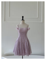 Pretty A Line Spaghetti Straps Pink Lace Short Formal Homecoming Dresses Middle School Short 21st Birthday Outfits Graduation Dress Mini Cocktail Dresses DH2303