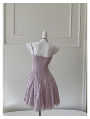Pretty A Line Spaghetti Straps Pink Lace Short Formal Homecoming Dresses Middle School Short 21st Birthday Outfits Graduation Dress Mini Cocktail Dresses DH2303