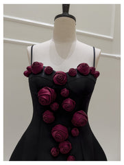Pretty Ball Gown Spaghetti Straps Black Short Formal Homecoming Dresses Middle School Short 21st Birthday Outfits Graduation Dress Mini Cocktail Dresses DH2304