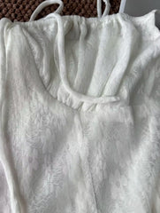 Cute A Line Spaghetti Straps White Lace Formal Homecoming Dresses Short 16th Birthday Outfits Graduation Dress Mini Cocktail Dresses DH2454