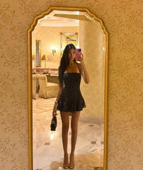 Pretty A line Halter Black Chiffon Formal Homecoming Dresses 21st Birthday Outfits Graduation Dress Short Mini Cocktail Dresses DH2485