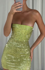 Sexy Sheath Strapless Green Tight Formal Homecoming Dresses 18th Birthday Outfits Graduation Dress Short Mini Hoco Dresses DH2547
