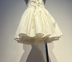 Cute A line Square Neck White Lace Homecoming Dress Summer Hoco Dresses Short Night Cocktail Dress DH2553