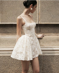 Cute Ball Gown Square Sage Green Lace Short Mini Formal 8th Grade Homecoming Dresses Middle School Cocktail Dress Hoco Outfits DH2628