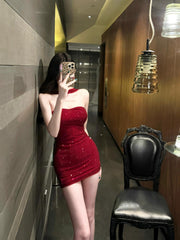 Sexy Sheath Sweetheart Red Tight Formal Homecoming Dresses 18th Birthday Outfits Graduation Dress Short Mini Hoco Dresses DH2555