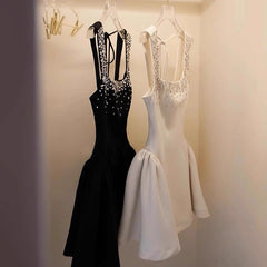 Cute Ball Gown Square Little Black Dress Short Mini Formal 8th Grade Homecoming Dresses Middle School Cocktail Dress Hoco Outfits DH2641