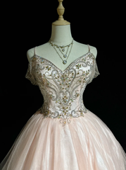 Cute Ball Gown Spaghetti Straps Light Pink Mini Short Formal Homecoming Dresses Party Short Prom Dress Hoco Dresses DH2649