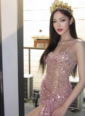 Unique Sheath Straps Sequin Lilac Formal Tight Homecoming Dresses 8th Grad Dance Graduation Dress Short Hoco Dresses DH2689