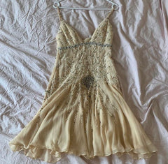 Vintage A line Spaghetti Straps Champagne Chiffon Formal Homecoming Dresses 8th Grad Dance Graduation Dress Short Hoco Dresses DH2690