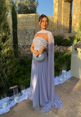 Elegant A Line Strapless Lilac Chiffon Long Prom Dresses Party Dress Summer 20th Birthday Outfits 18th Birthday Dresses DH903